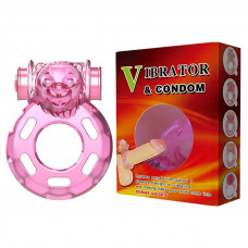 Кольцо с вибрацией и презервативом Vibrator & condom, BI-010084