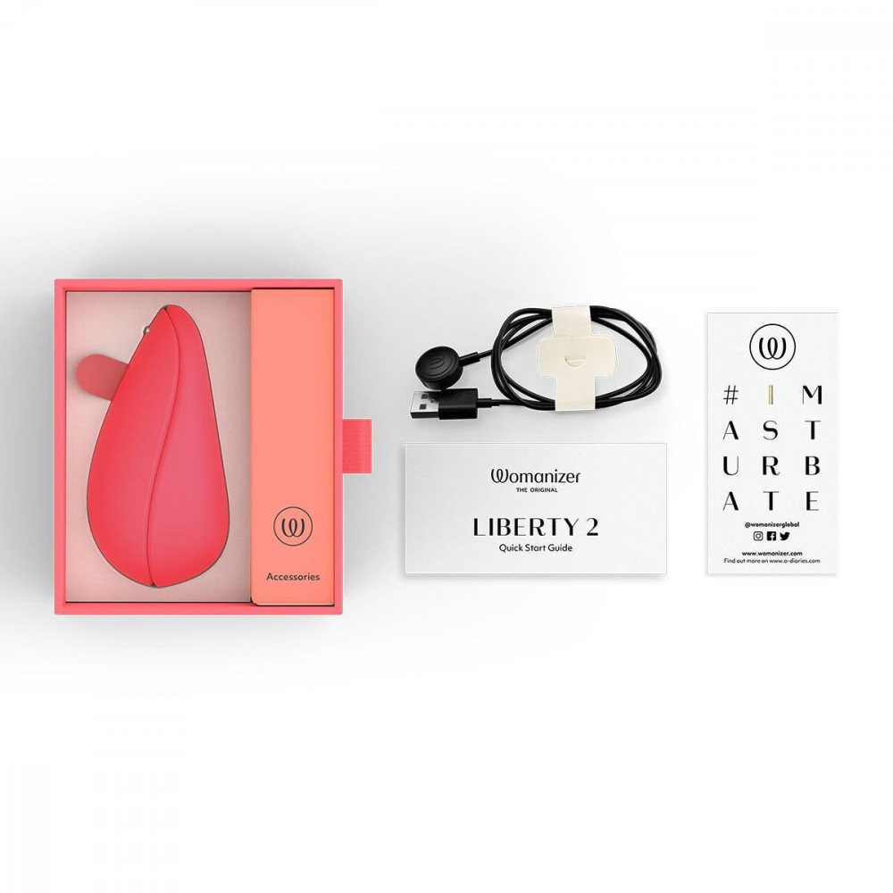 Секс игрушки - Вакуумный клиторальный стимулятор Womanizer Liberty 2 Vibrant Rose (мятая упаковка!!!) 7