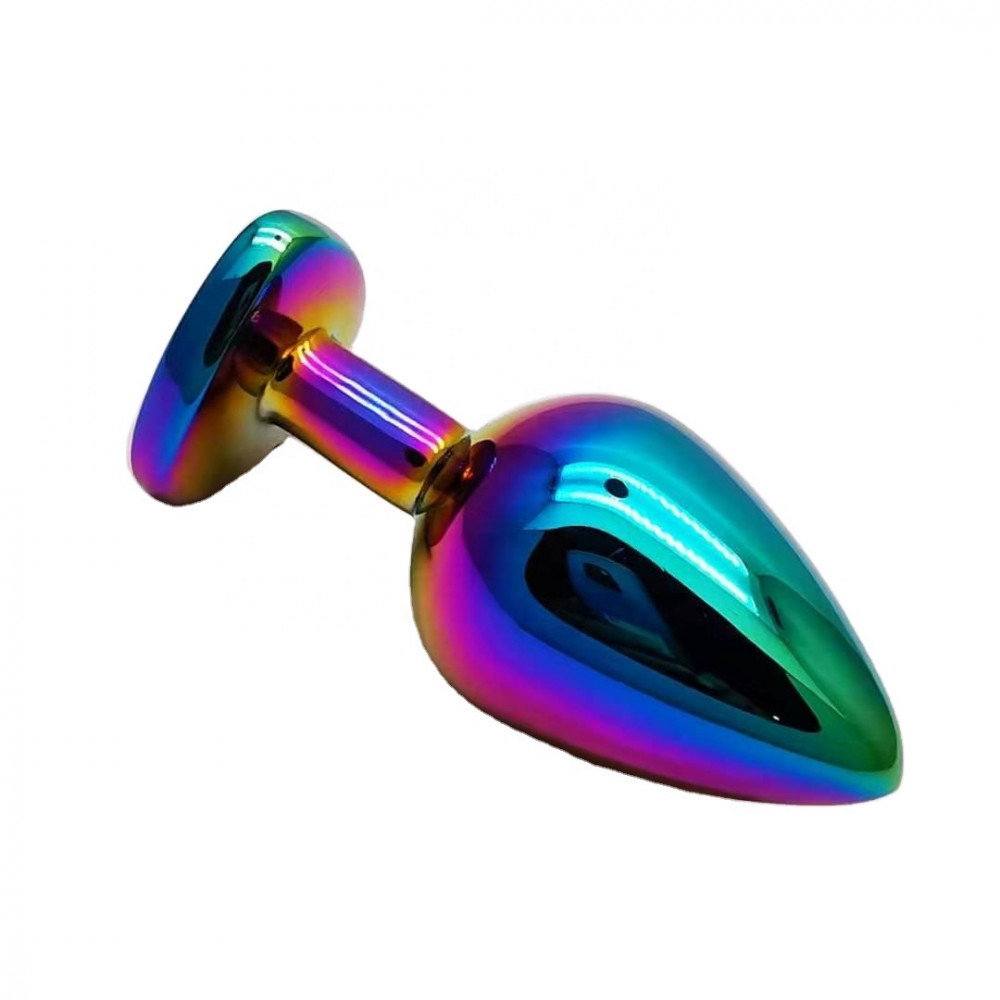  - Анальная пробка с кристаллом EGZO - Multicolor Heart Plug Yellow size M 2