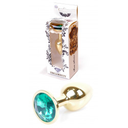 Анальная пробка Boss Series - Jewellery Gold PLUG Green S, BS6400024