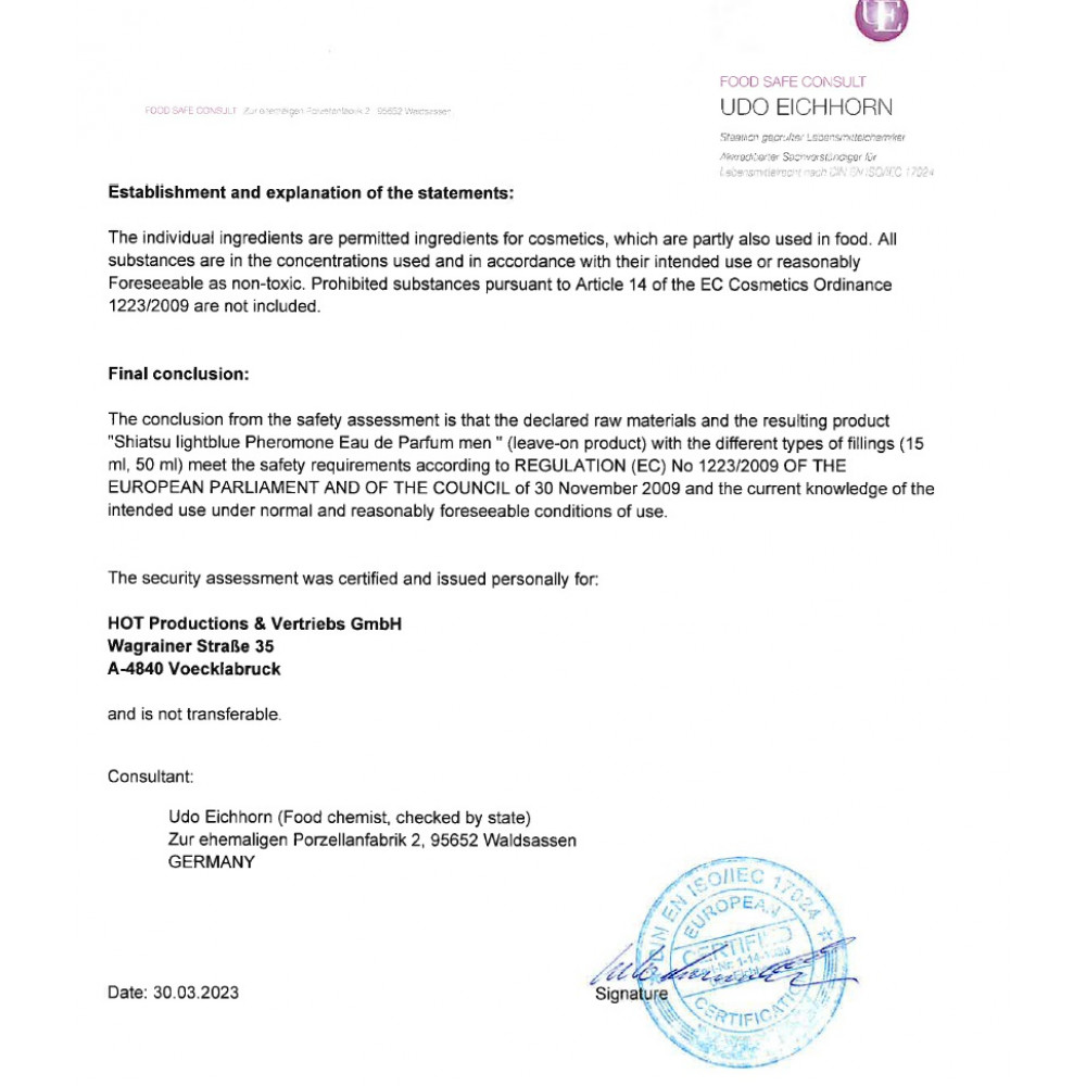 Разное - Духи с феромонами мужские SHIATSU Pheromone Fragrance men lightblue, 50 ml 5