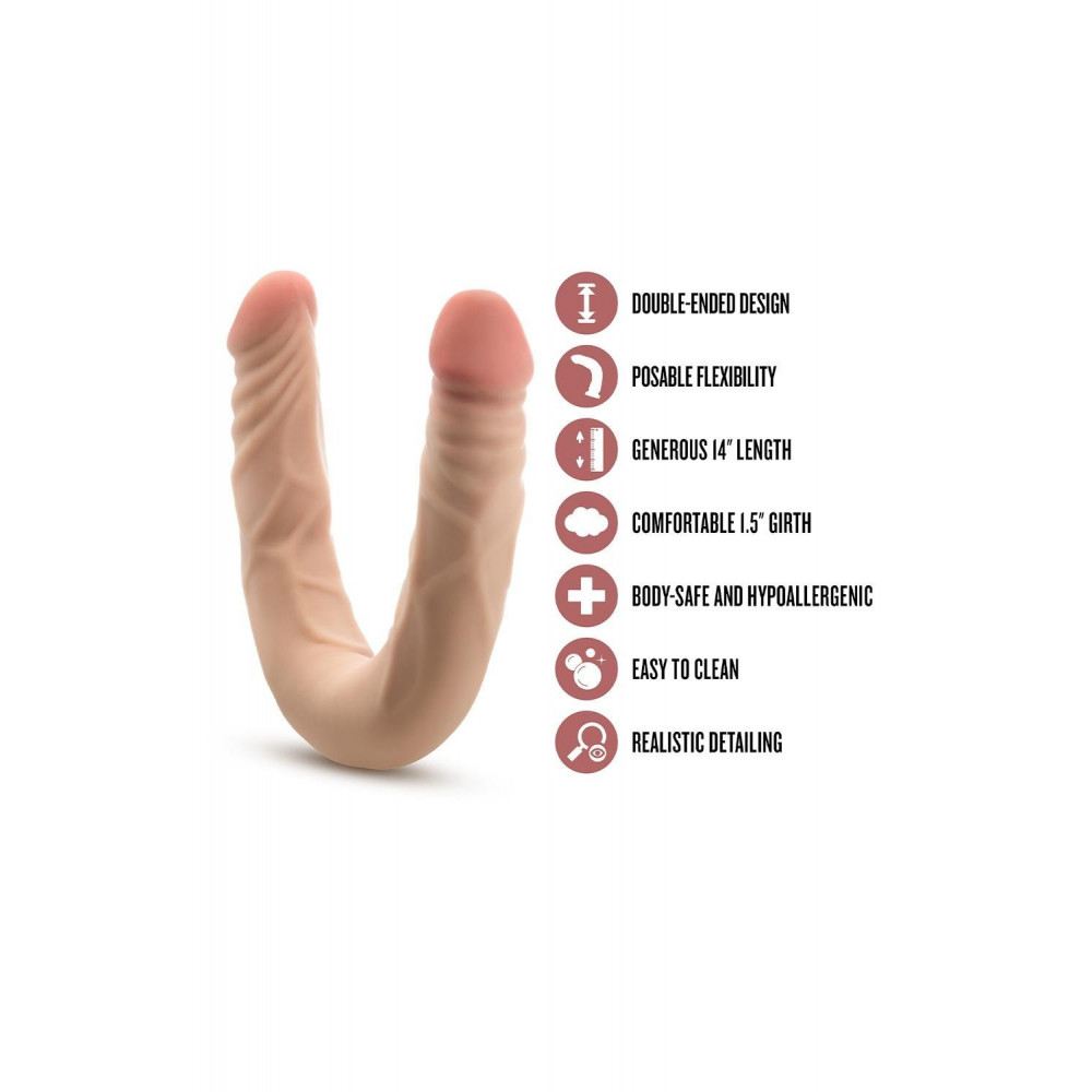 Разное - Двухсторонний реалистичный фаллоимитатор Blush Dr. Skin телесный 4