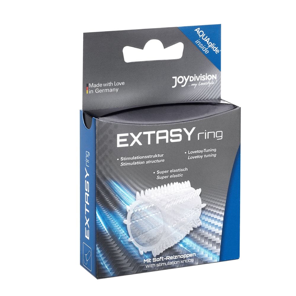 - Эрекционное кольцо Joydivision EXTASYring Transparent из эластичного силикона, прозрачное, 4 × 1,5 1