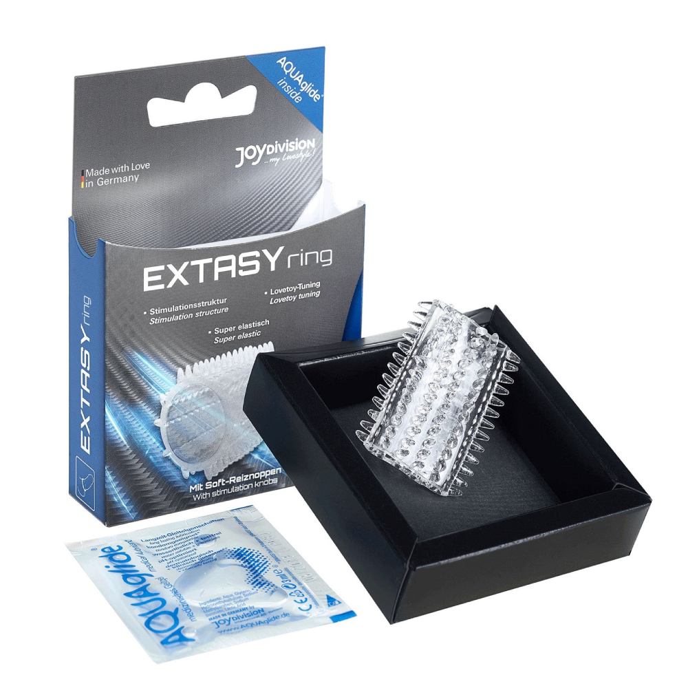 - Эрекционное кольцо Joydivision EXTASYring Transparent из эластичного силикона, прозрачное, 4 × 1,5 3