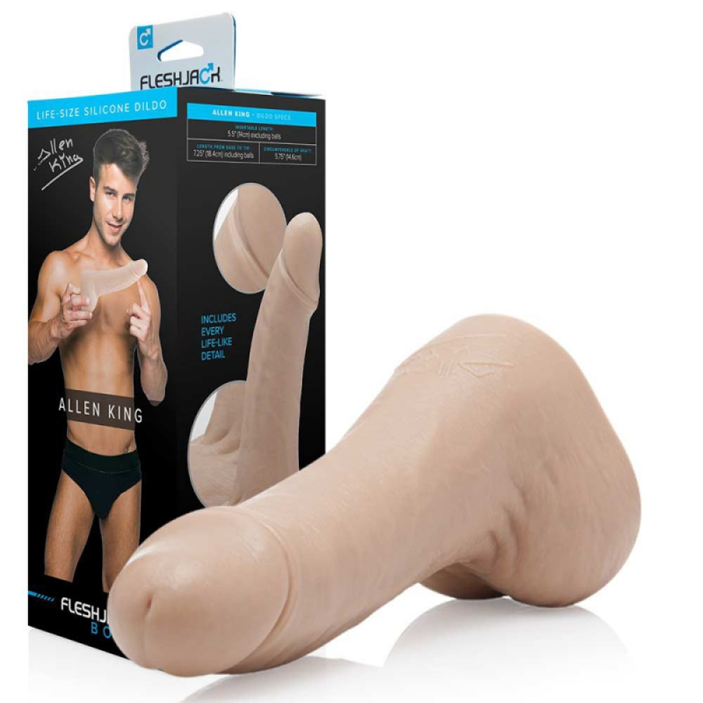 Секс игрушки - Фаллоимитатор с мошонкой реалистичный Fleshjack Boys ALLEN KING DILDO, телесный, 18 см х 4,5 см 8