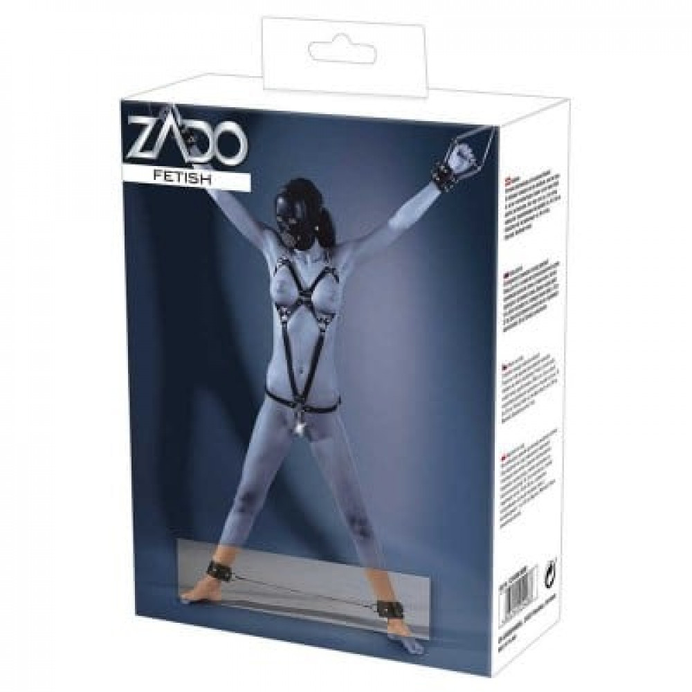 БДСМ игрушки - Кандалы на ноги ZADO из натуральной кожи, черные 1