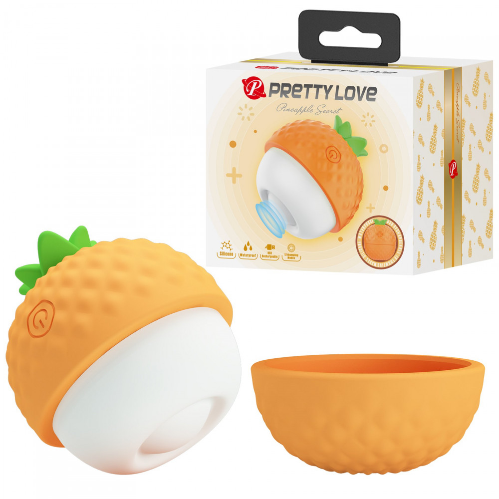 Вибропули и мини-вибраторы - Клиторальный пульсатор PRETTY LOVE Pineapple Secret оранжевый, 5,7 х 5,1 см