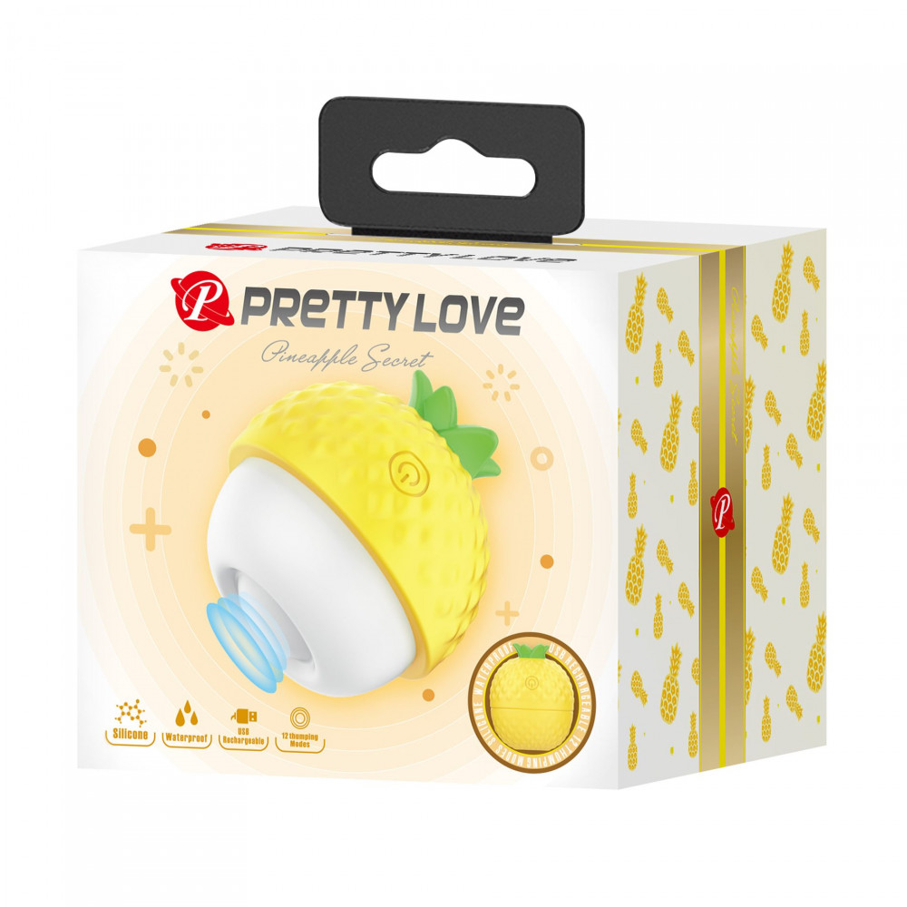 Вибропули и мини-вибраторы - Клиторальный пульсатор PRETTY LOVE Pineapple Secret желтый, 5,7 х 5,1 см 9