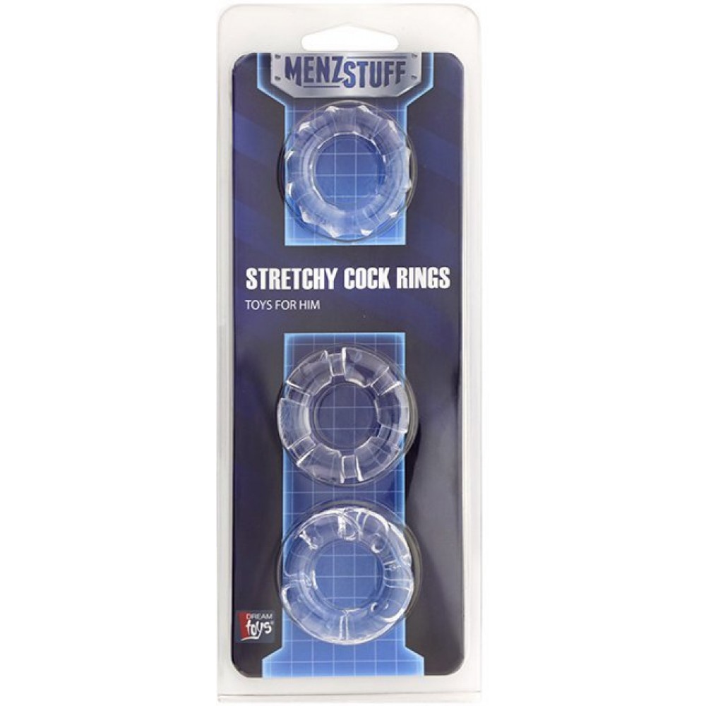 Секс игрушки - Кольцо MENZSTUFF STRETCHY COCK RINGS, CLEAR