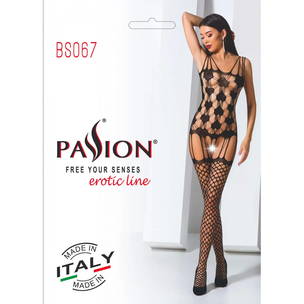 Разное - Комбинезон имитация корсета с чулками Passion BS067 black 4