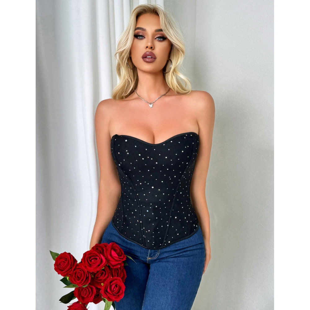 Разное - Корсет со стразами Star Night 6 Plastic Bones черный, XS 3