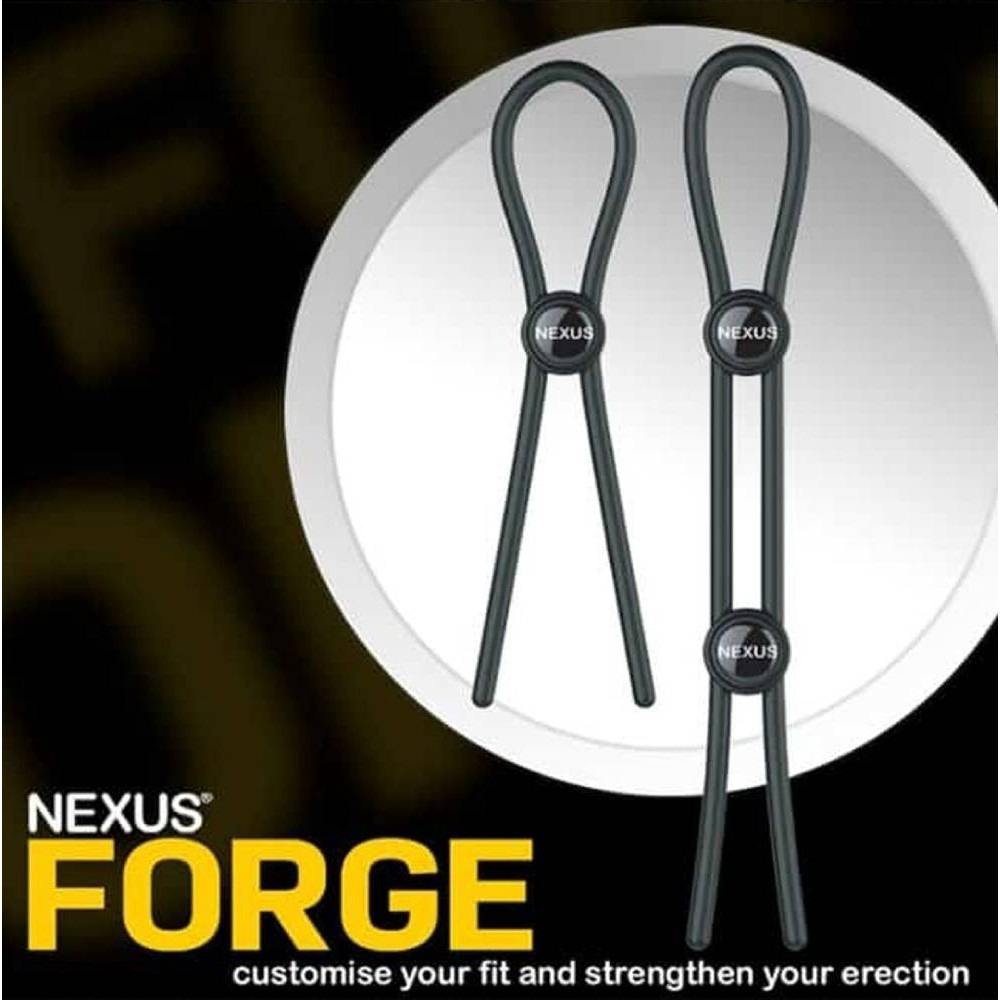 Эрекционные кольца и насадки на член - Лассо на член Nexus Forge черное, 30 см 2
