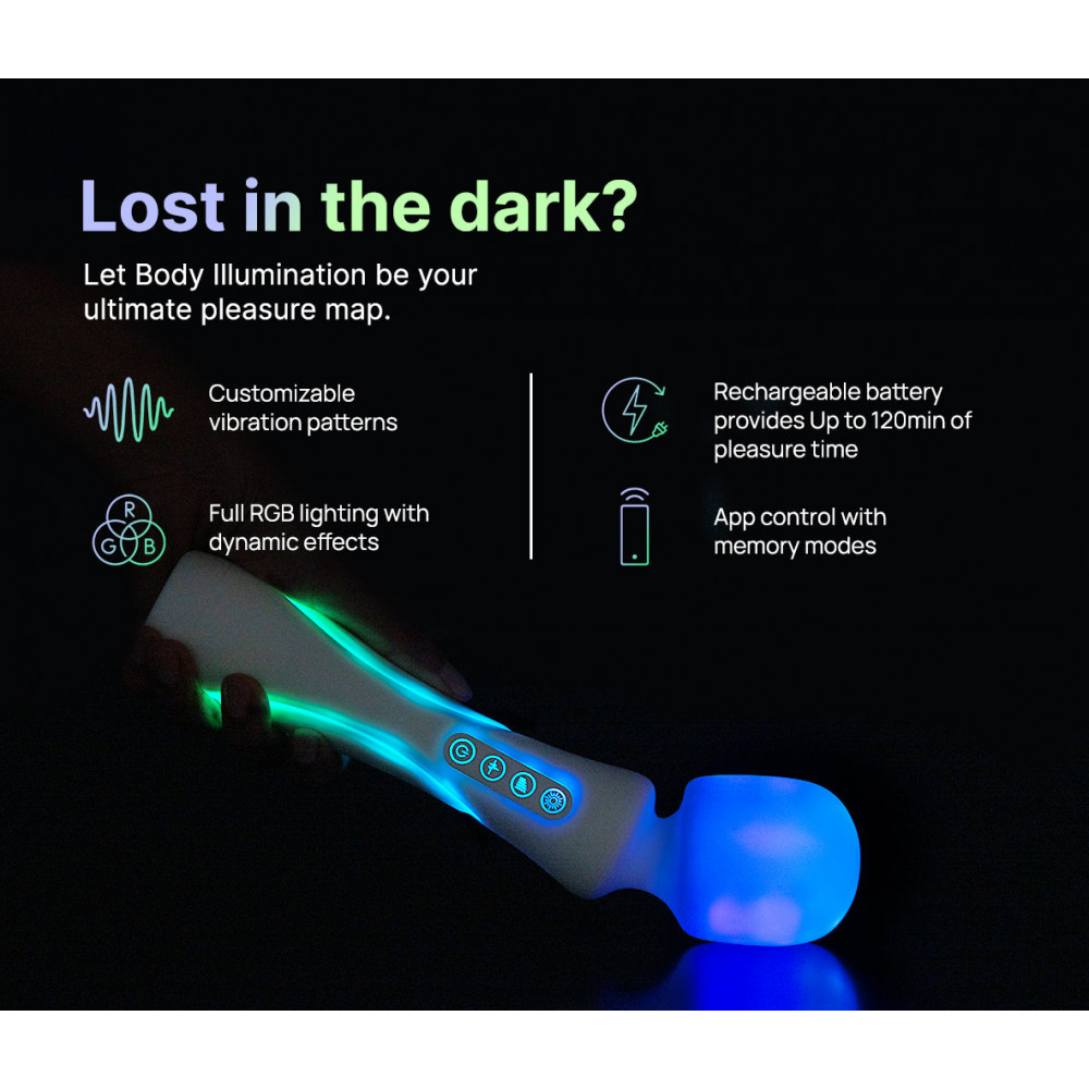 - Мікрофон із вібрацією, RGB-підсвічуванням та додатком Illumination The Wand, білий, 24,8 × 5,1 см 5