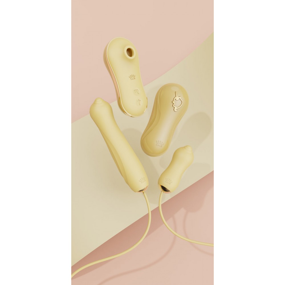 Секс боксы - Набор секс игрушек Zalo UNICORN Vibratrion & Thrusting Set - Yellow 9