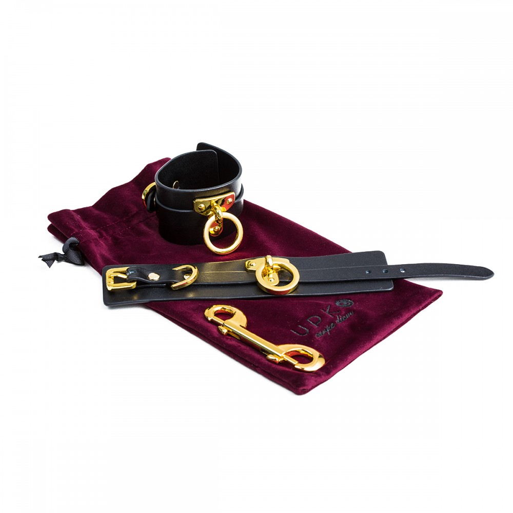 Різне - Наручники UPKO Handcuffs італійська шкіра, чорні, розмір L 1