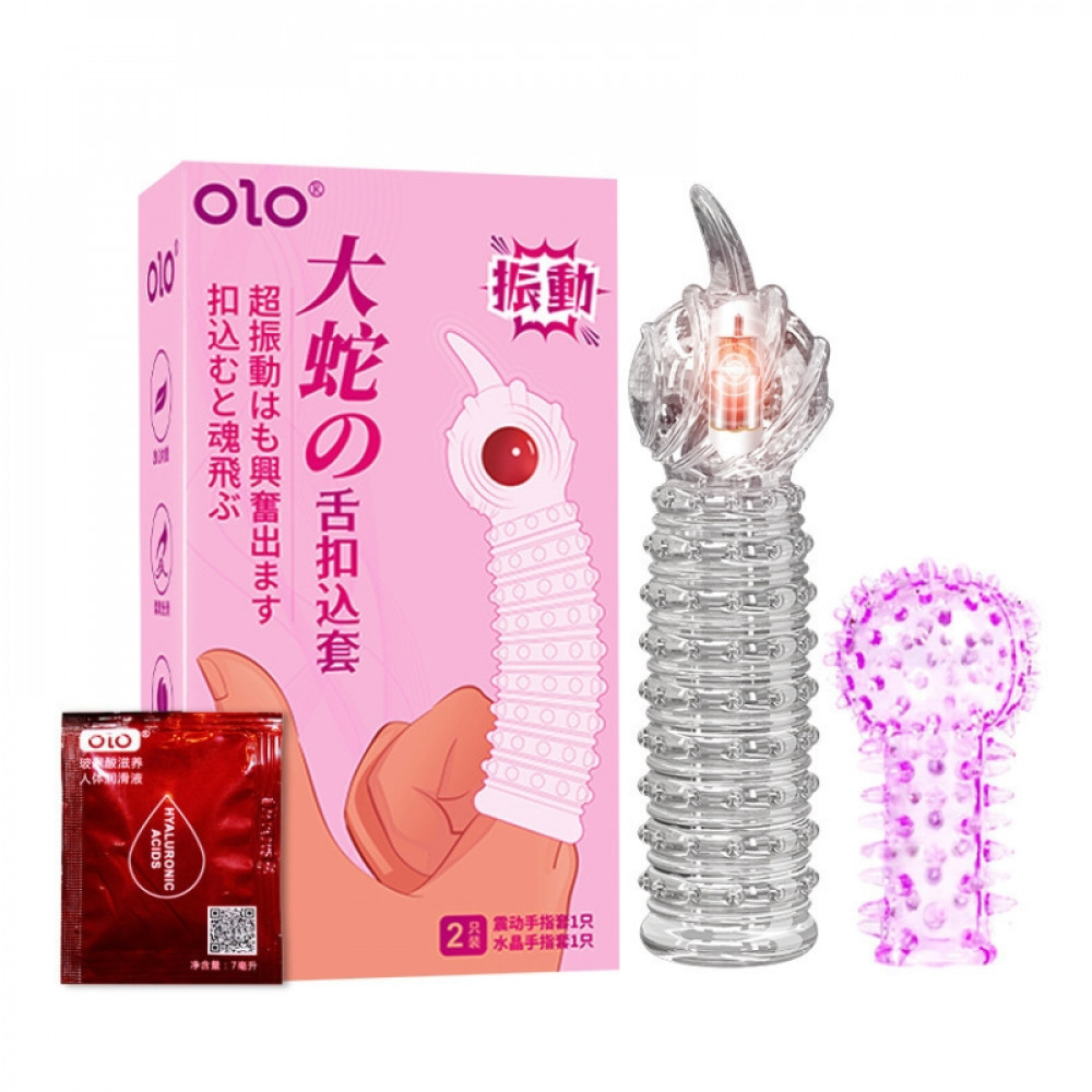  - Насадки OLO (насадка з вібратором для пальця 1 шт.+ звичайна насадка для пальця 1 шт.)