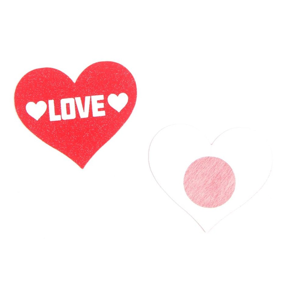 Різне - Пестиси для сосків Star Night у формі серця, червоний 2