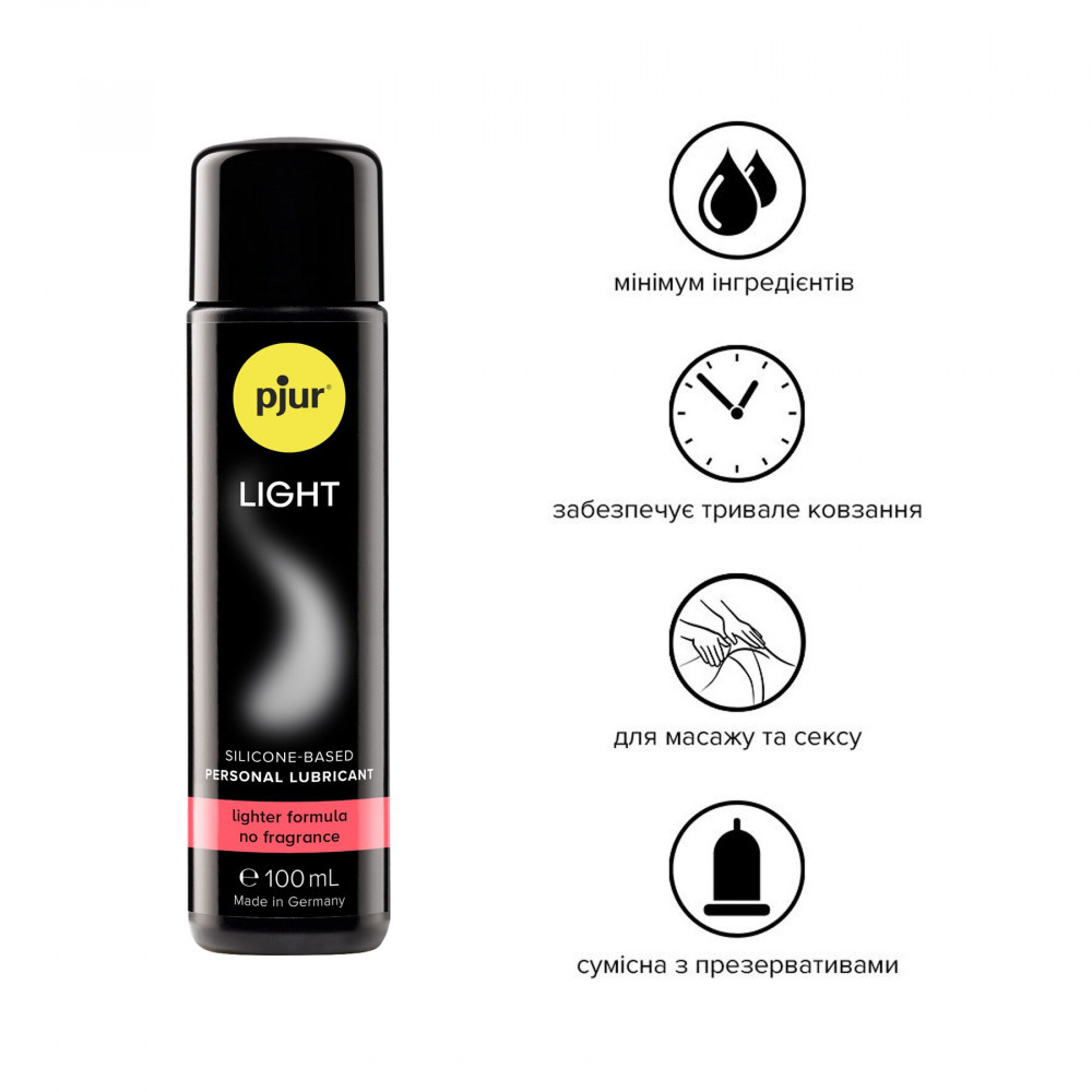 Смазки на силиконовой основе - Силиконовая смазка pjur Light 100 мл, самая жидкая, 2 в 1, для секса и массажа, хороша для новичков 8