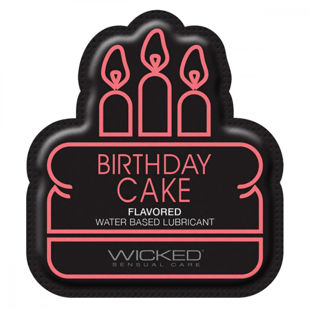 Оральні змазки - САШЕТ Лубрикант їстівний на водній основі Wicked «Торт із кремом», саше 1 шт., 3 мл