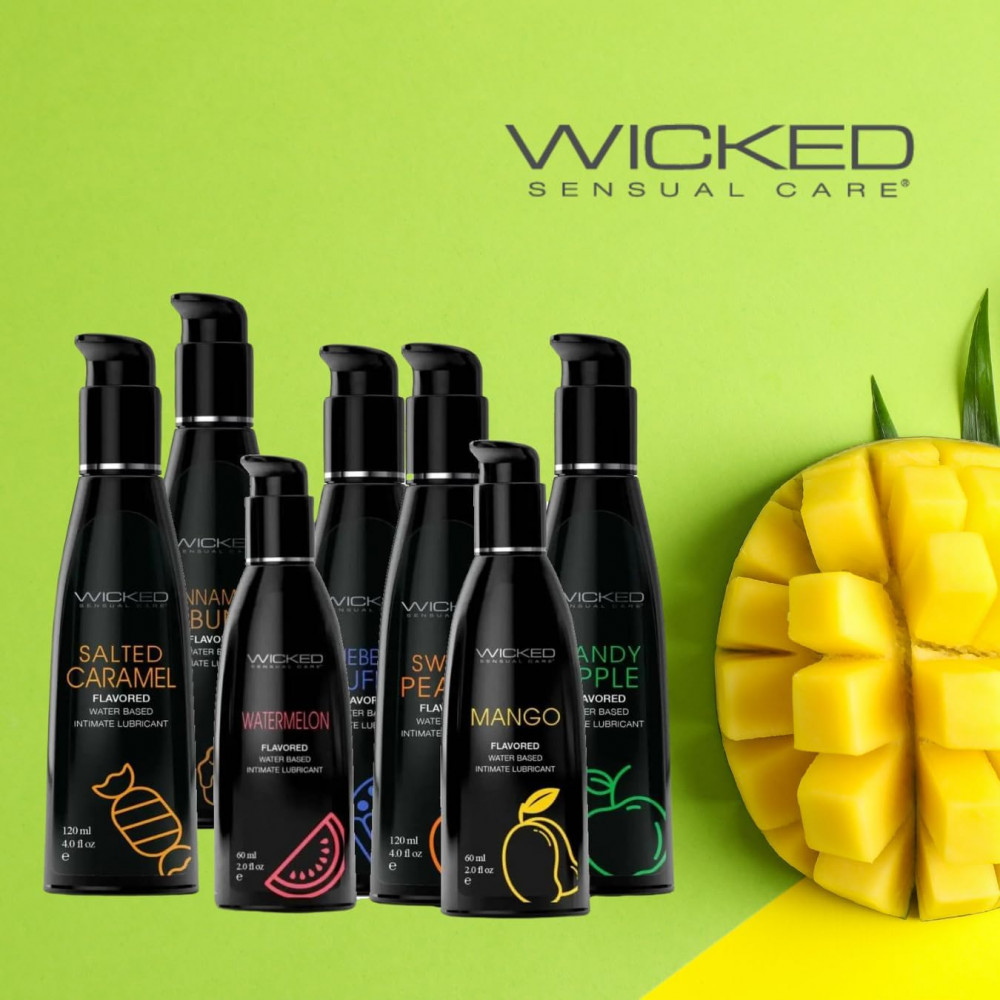 Різне - Їстівний лубрикант зі смаком Манго WICKED MANGO на водній основі, 60 мл 3
