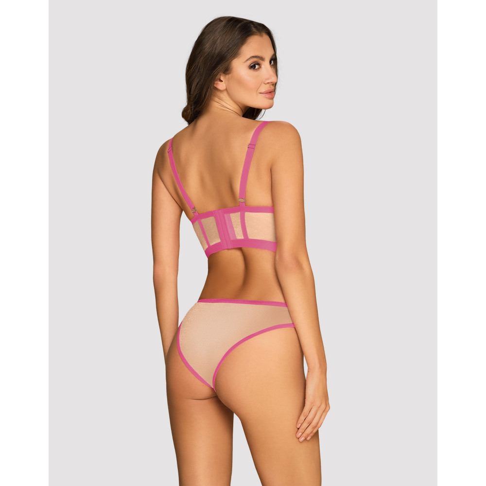 Эротическое белье - Комплект Obsessive Nudelia top & panties pink L/XL 5