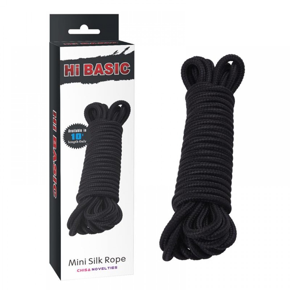 БДСМ наручники - CH38642 Шибари Chisa - Mini Silk Rope Cotton 10M черный 1