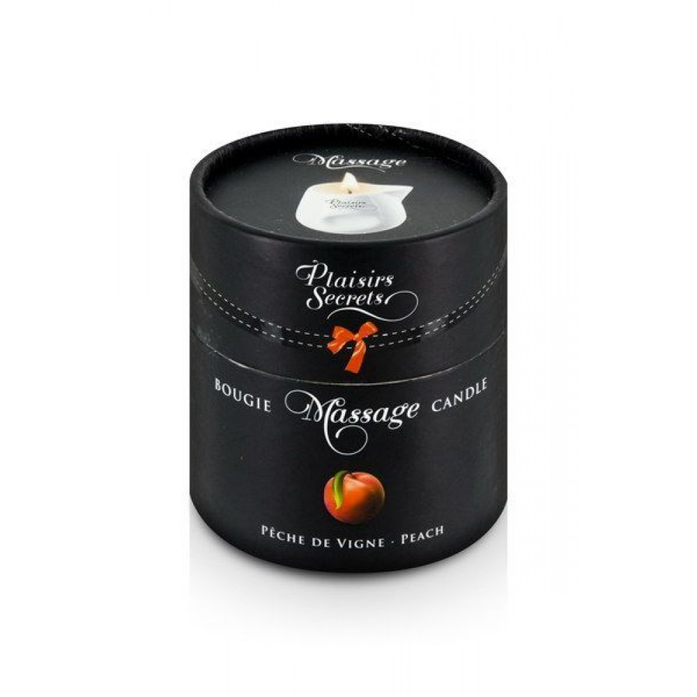 Массажные свечи - Массажная свеча Plaisirs Secrets Peach (80 мл) подарочная упаковка, керамический сосуд 1