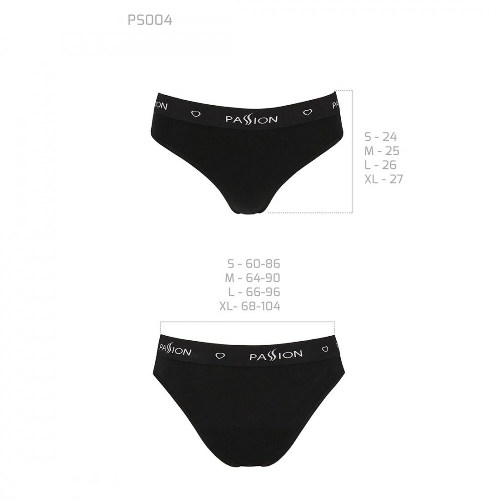 Эротические комплекты - Трусики-слипы из хлопка с эластаном Passion PS004 PANTIES black, size XL 2