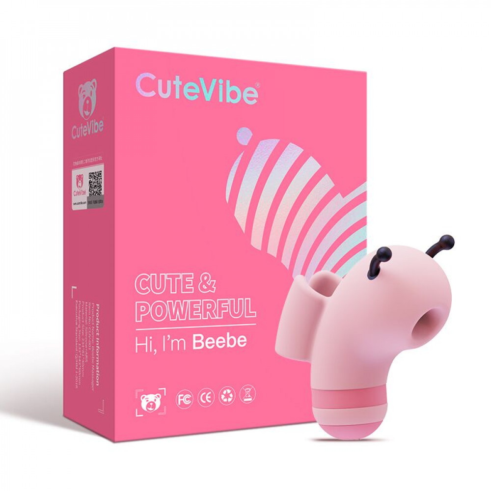 Вибраторы вакуумные - Вакуумный стимулятор с микротоками CuteVibe Beebe Pink, на палец 2