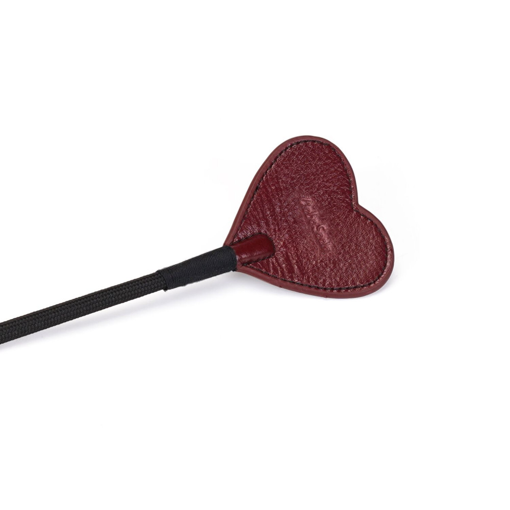 Плети, стеки, флоггеры, тиклеры - Шлепалка Liebe Seele Wine Red Riding Crop with Heart-Shape Tip 2