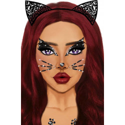 Стрази у вигляді маски кошеня Animal Rhinestone Stick-On Jewels