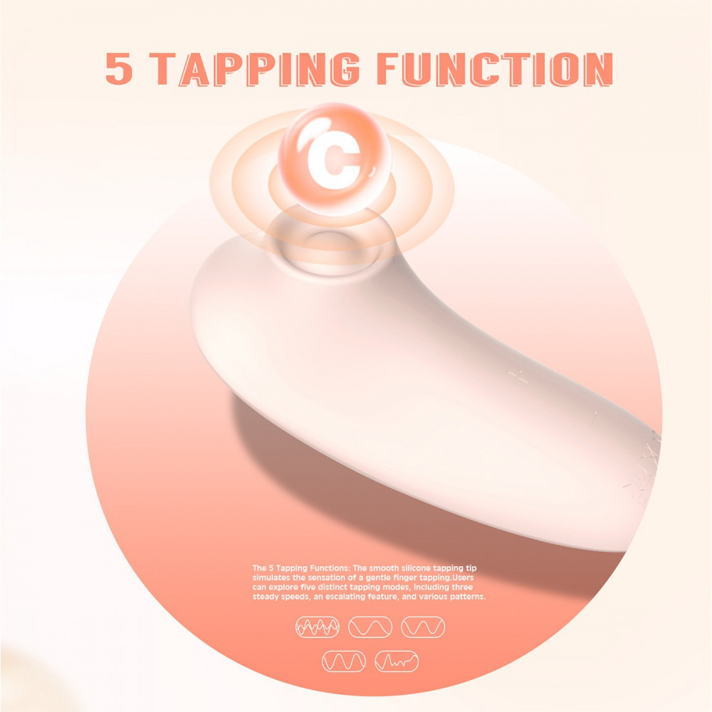 Разное - Стимулятор с пульсацией для клитора Chisa Kissen Rosebud персиковый 4