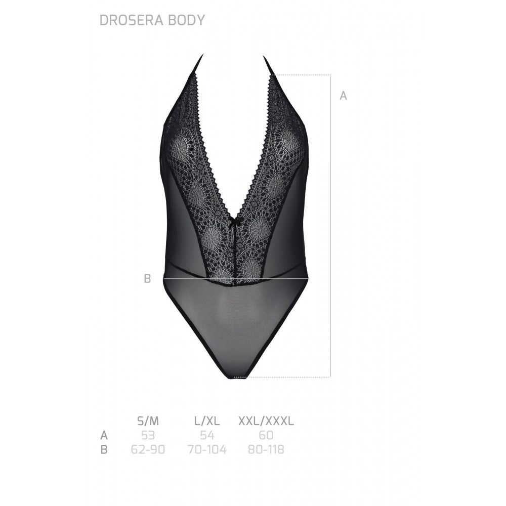 Эротическое боди - Боди Passion DROSERA BODY black L/XL - ECO Passion 4