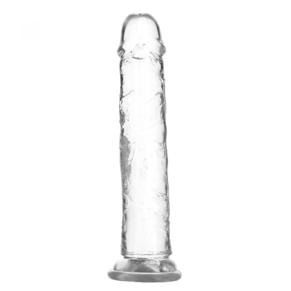 Фалоімітатор - Прозорий фалоімітатор на присосці ADDICTION Vertical Dong 9″, віброкуля в подарунок