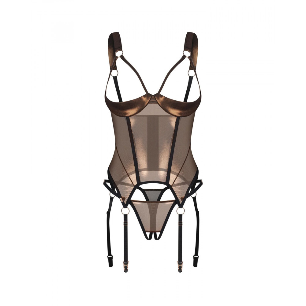 Женское эротическое белье - Корсет Obsessive Soranna cupless corset & crotchless thong S/M 3