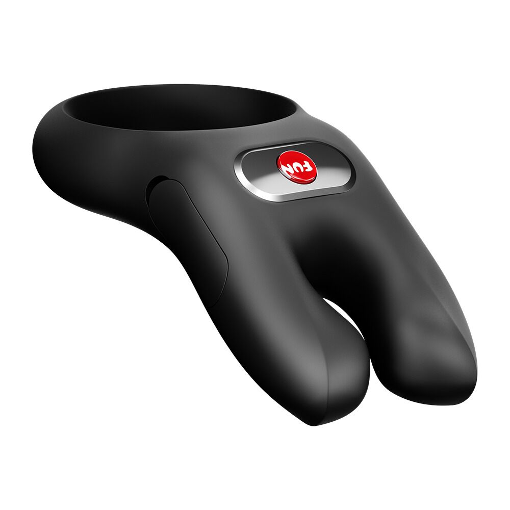 Ерекційні кільця з вібрацією - Ерекційне віброкільце з подвійною стимуляцією клітора Fun Factory NŌS CLASSIC Black, 2 мотори 1