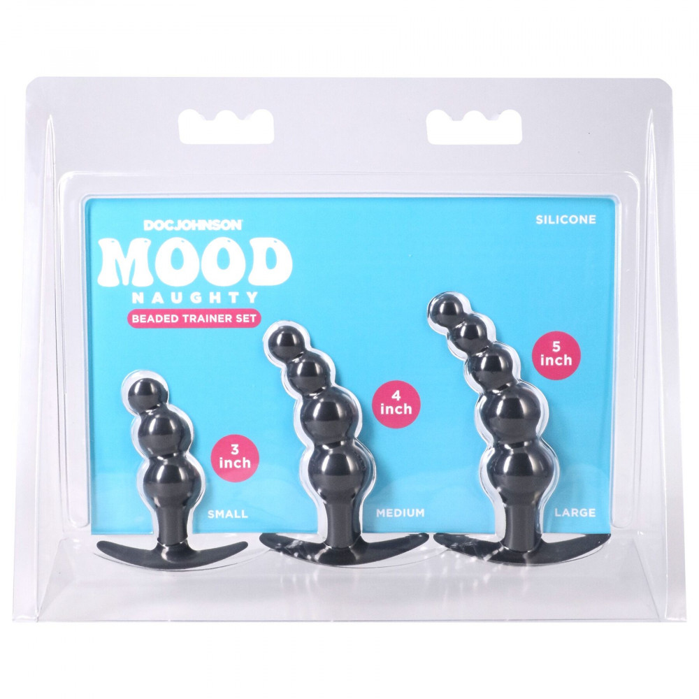 Анальные игрушки - Набор анальных игрушек Doc Johnson Mood Naughty Beaded Trainer Set 5