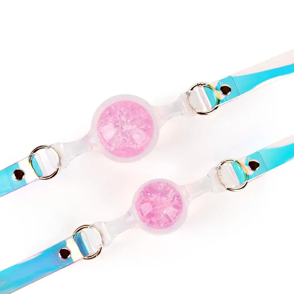 Повязки на глаза, кляпы, зажимы - Кляп Liebe Seele Crystal Ball Gag - Pink (Large Ball) 2