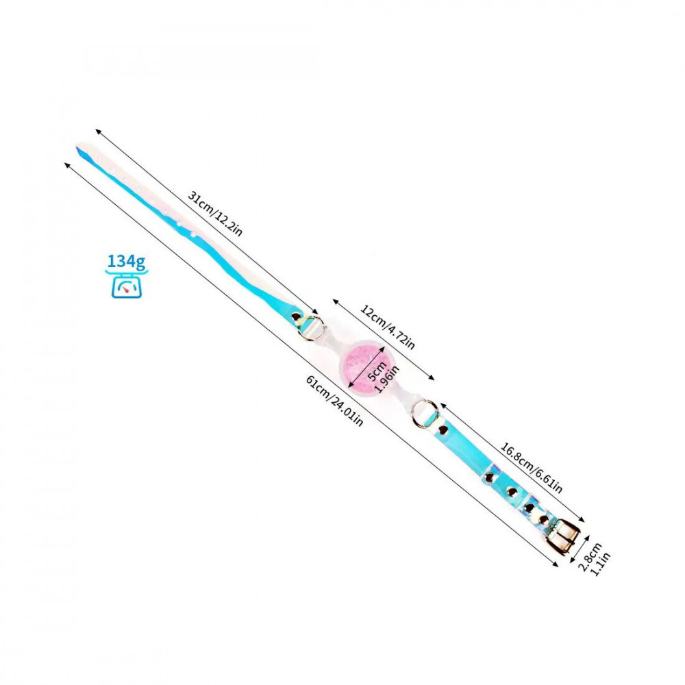 Повязки на глаза, кляпы, зажимы - Кляп Liebe Seele Crystal Ball Gag - Pink (Large Ball) 1