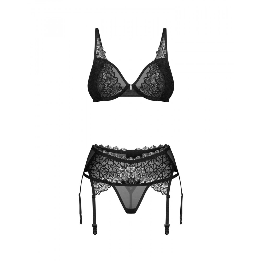 Еротичні комплекти - Комплект Obsessive Deina More 3-pcs set L/XL 3