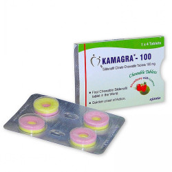 Таблетки для потенции Kamagra-100 клубничка и лимон (цена за упаковку, 4 таблетки)