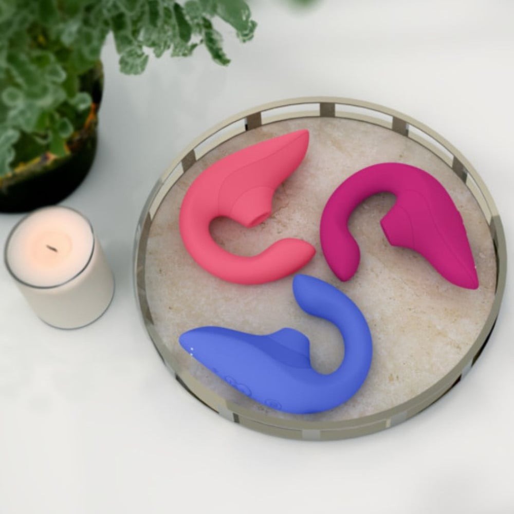 Вакуумный вибратор - Стимулятор точки G и клитора Womanizer Blend Rose вакуум и вибрация, нежно-розовый 10