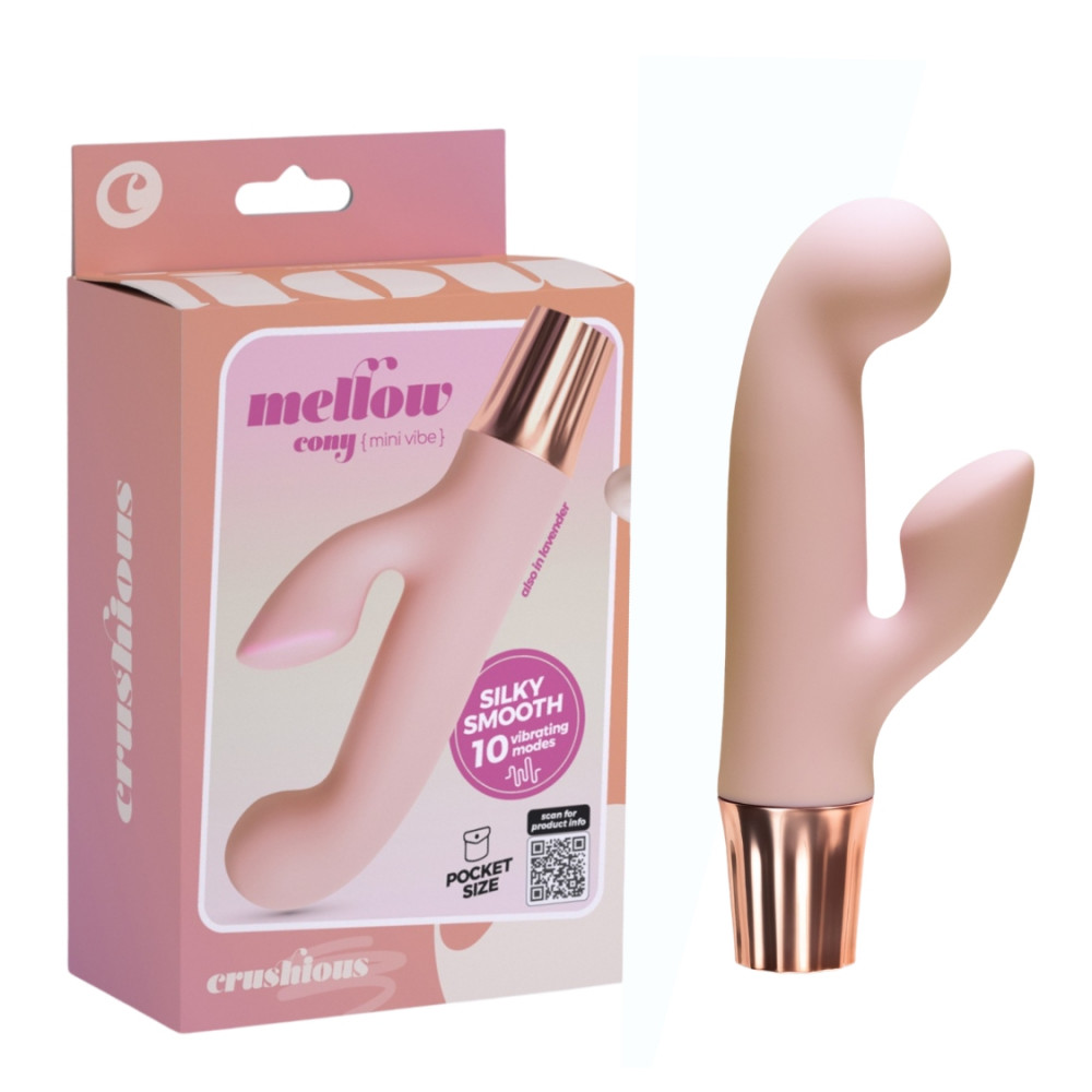 Вібратор-кролик - Вібратор-кролик CRUSHIOUS Mellow Cony, рожевий, 13,5 х 2,5 см