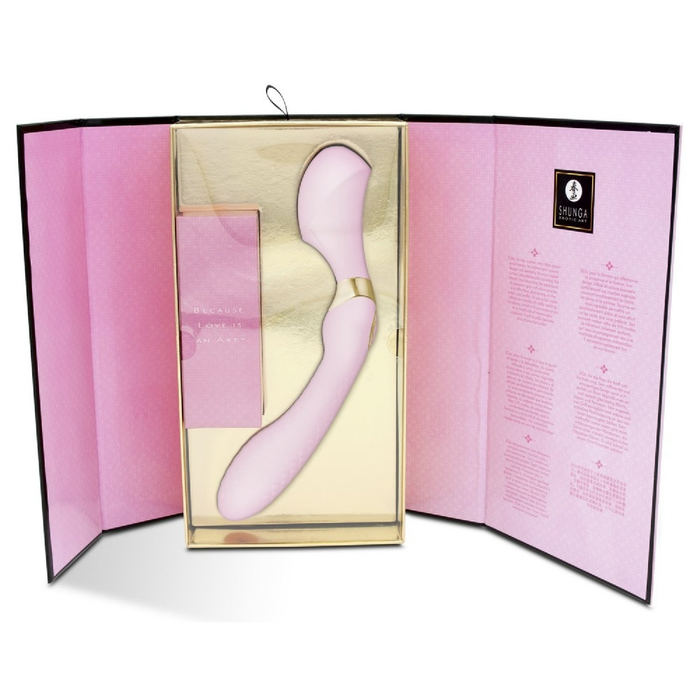 Секс игрушки - Вибратор нереалистичный рельефный Shunga Zoa розовый, 26.5 х 3.8 см 1