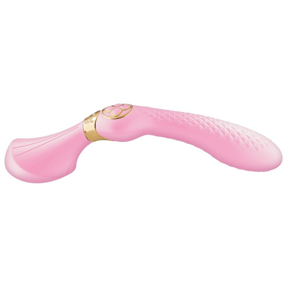 Секс игрушки - Вибратор нереалистичный рельефный Shunga Zoa розовый, 26.5 х 3.8 см 5