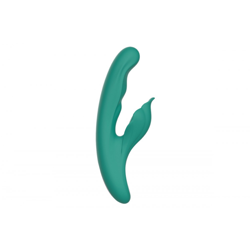 Разное - Вибратор с клиторальным отростком Chisa Kissen Kym с фрикциями и функцией подогрева, зеленый 2