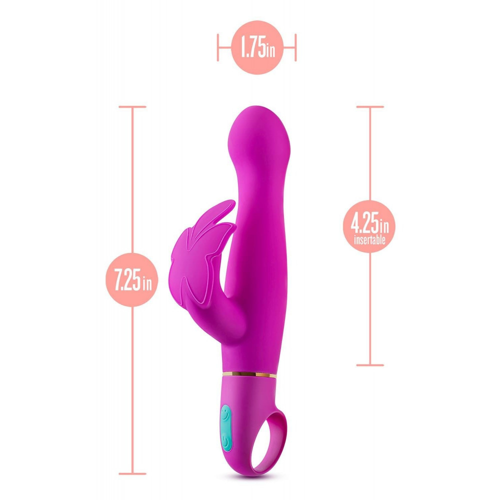 - Вибратор с клиторальным отростком в виде бабочки Blush Aria Naugnty AF розовый 4