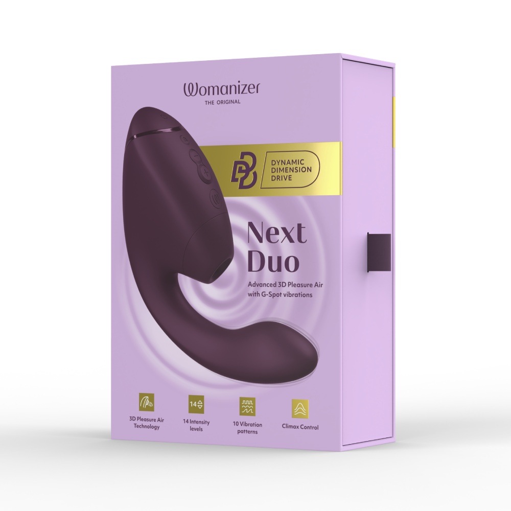 Вакуумний вібратор - Вібратор-стимулятор вакуумний Womanizer Next Duo Dark Purple для точки G, фіолетовий 19