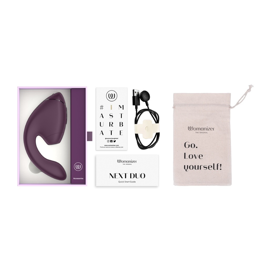 Вакуумний вібратор - Вібратор-стимулятор вакуумний Womanizer Next Duo Dark Purple для точки G, фіолетовий 17