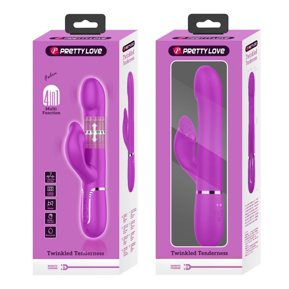 - Вибромассажер с поступательным движением серии Pretty Love - Falin Twinkled Tenderness Purple 7 vibration functions 4 rolling functions, BW-500012 11